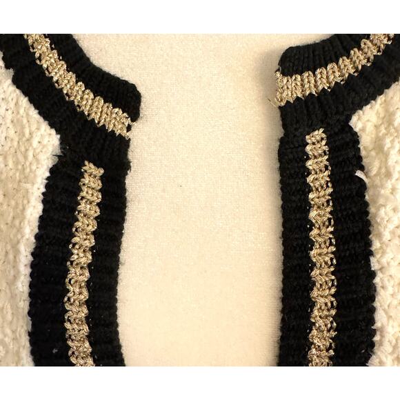 Lilly Pulitzer Nalayna Cardigan Boucle Open Knit Gold Detailing Pockets Size XL - Picture 6 of 8